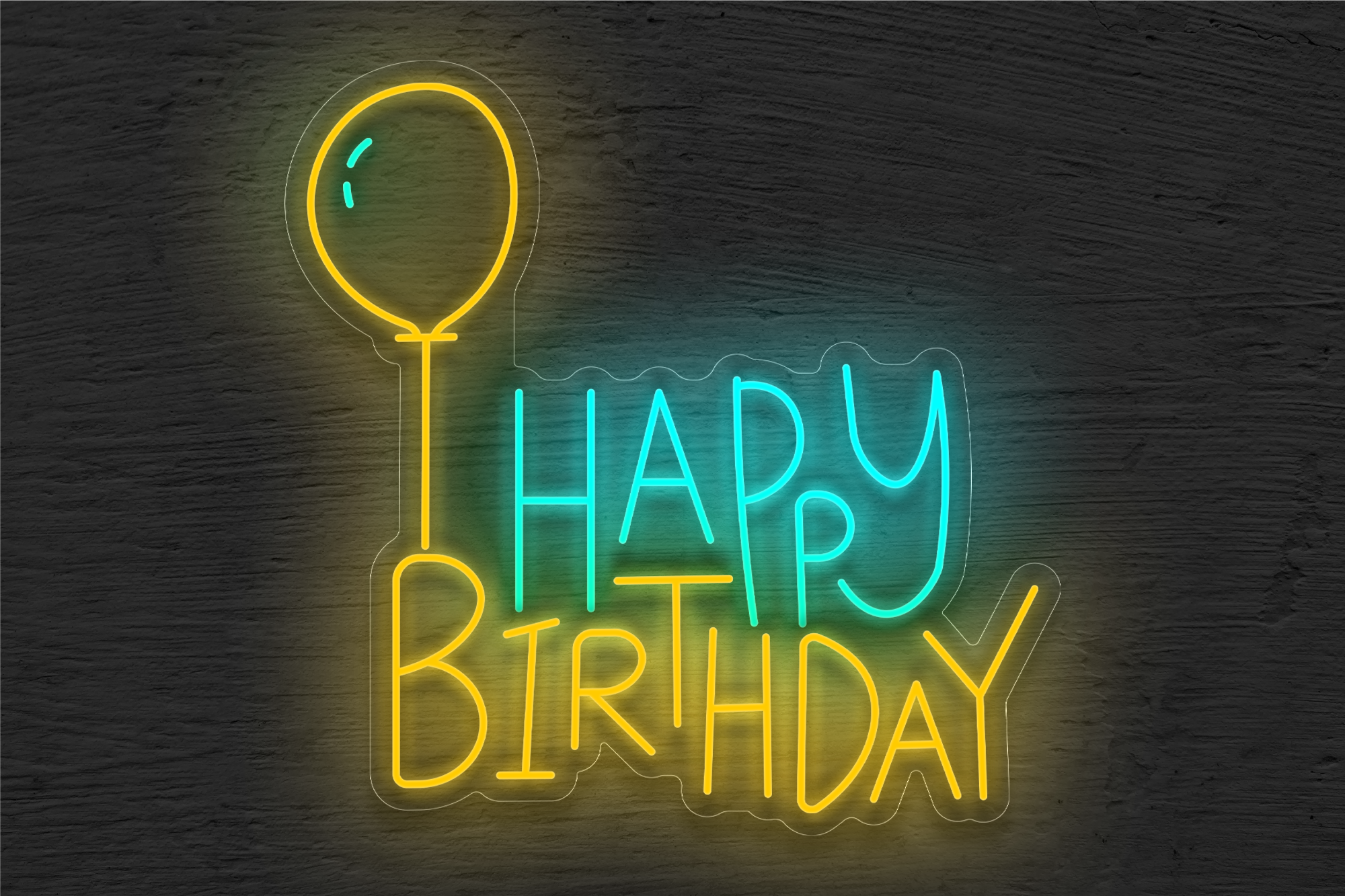 Happy Birthday With Balloons Neon Sign, CNUS001732