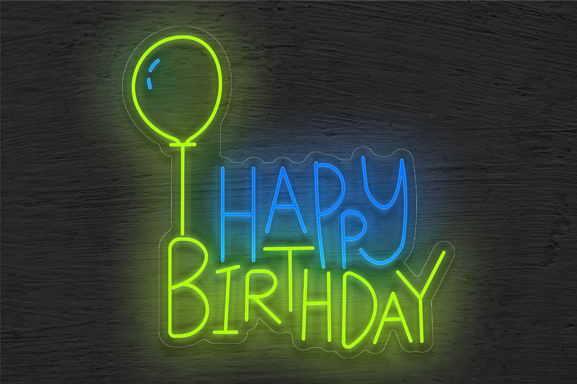 Buy Happy Birthday with Lines LED Neon Sign  Weddings & Celebrations  Neon Signs from Best Buy Neon Signs