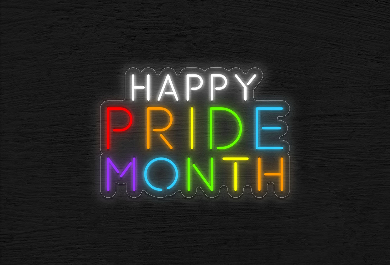 Happy Pride Month in Stack LED Neon Sign