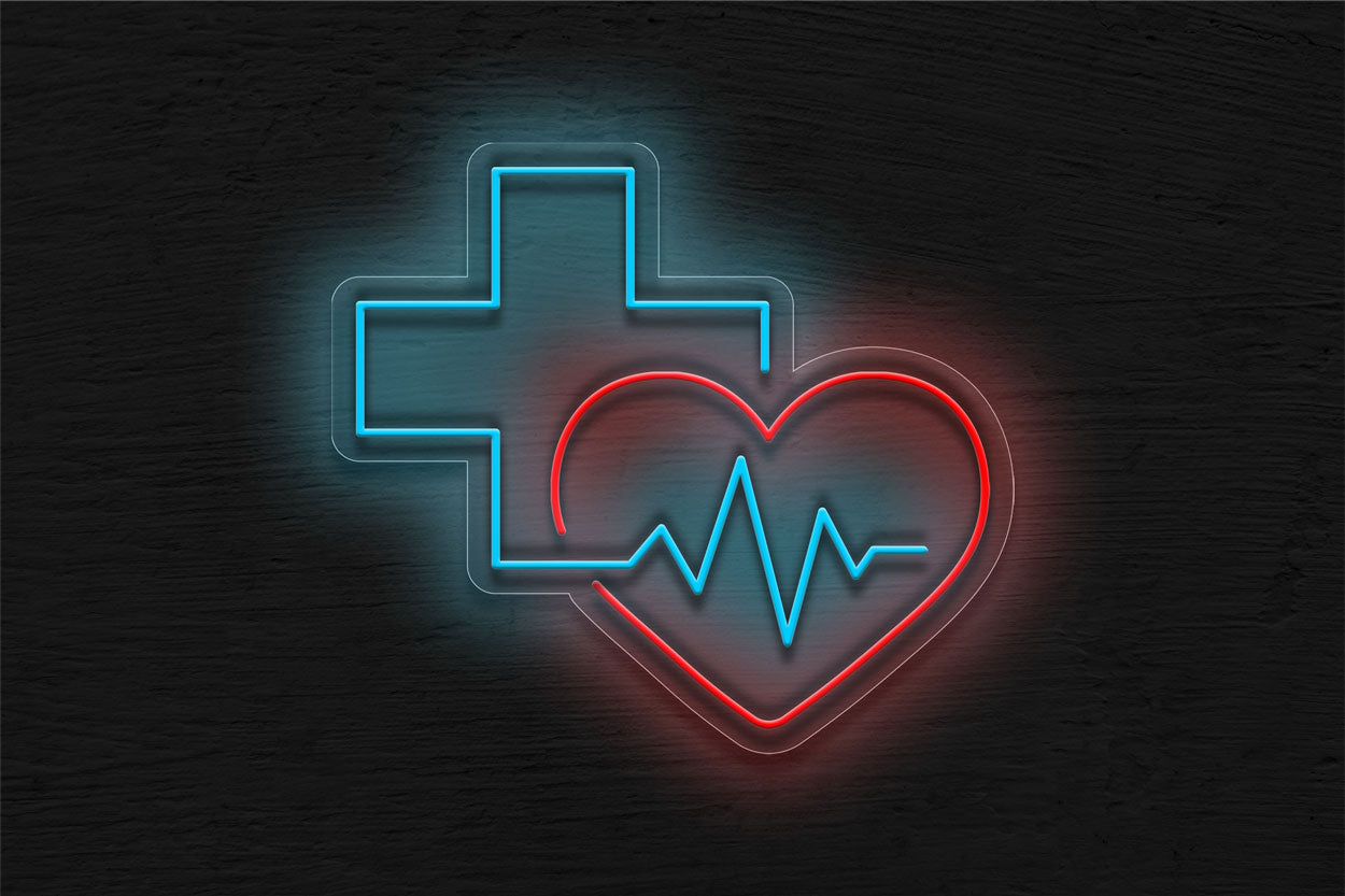 Heart and Cross LED Neon Sign