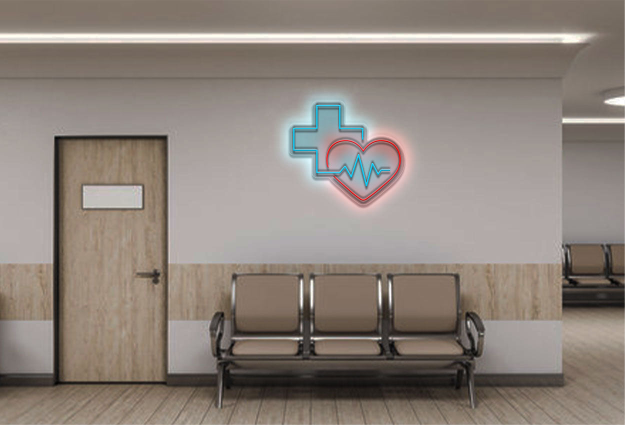 Heart and Cross LED Neon Sign