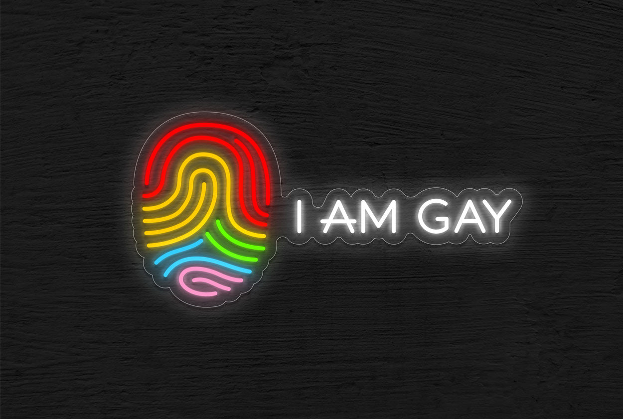 I am Gay with Fingerprints LED Neon Sign