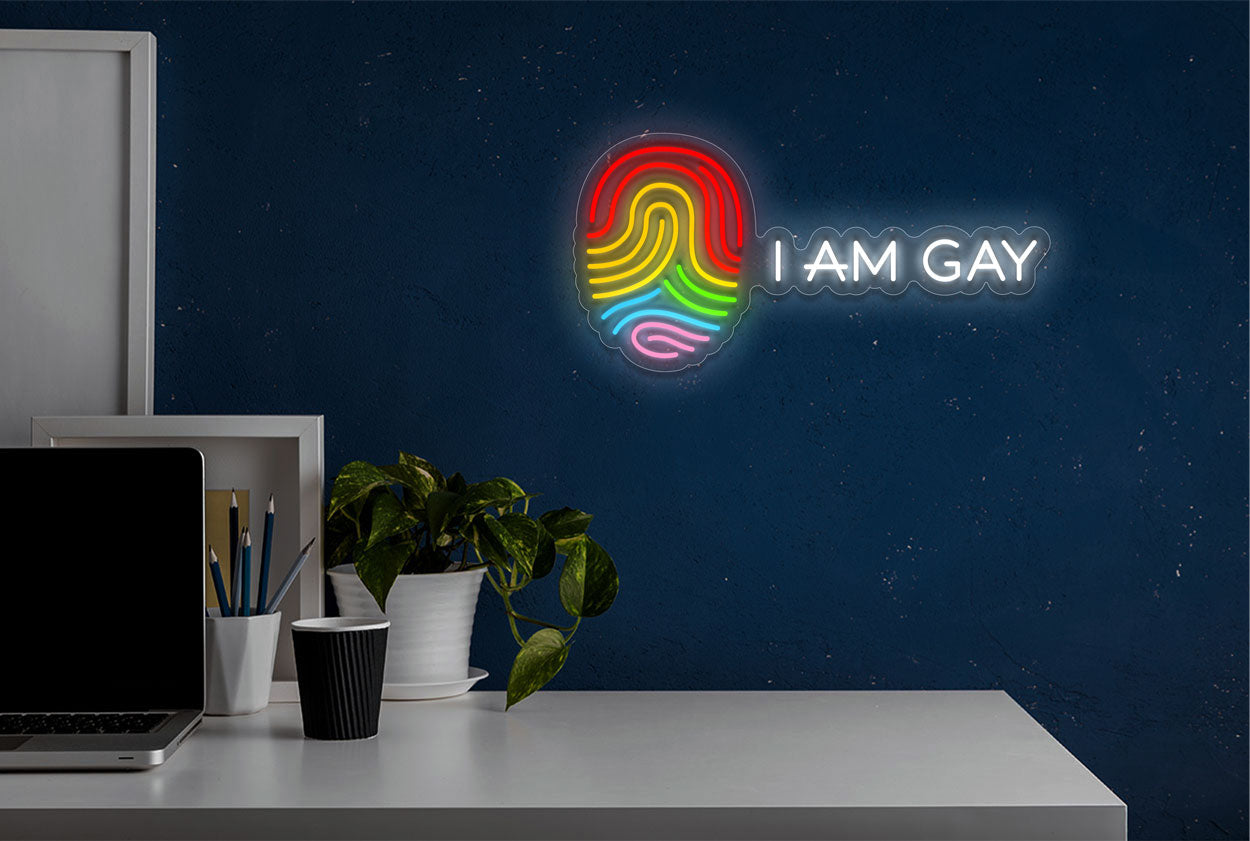 I am Gay with Fingerprints LED Neon Sign