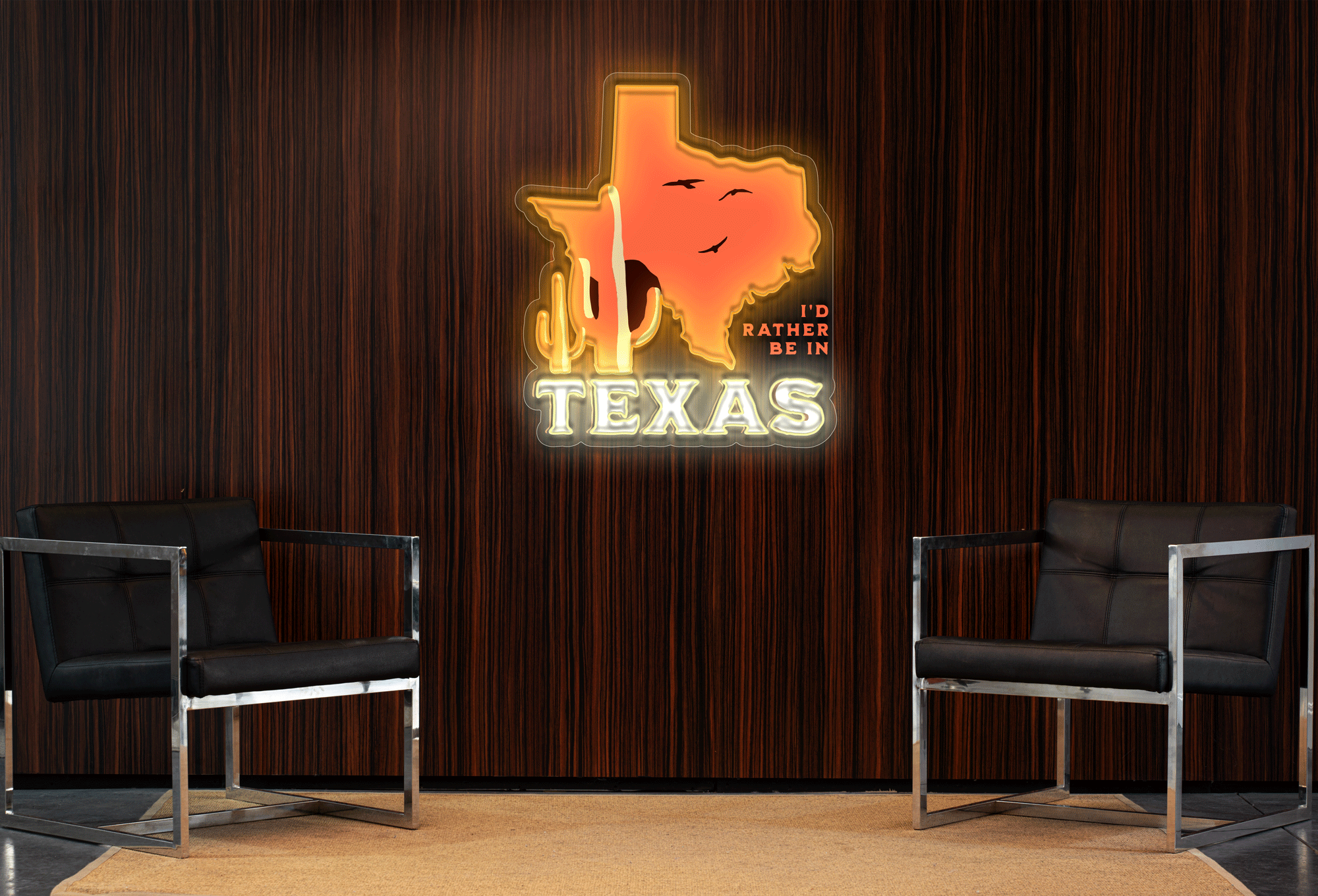 I'd Rather Be In Texas With UV Printing LED Neon Sign