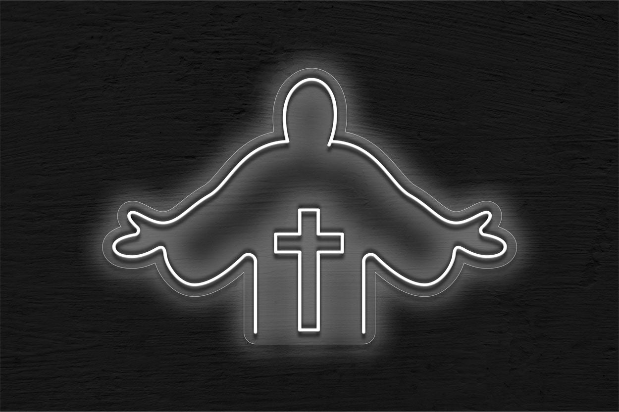 Jesus With Cross LED Neon Sign