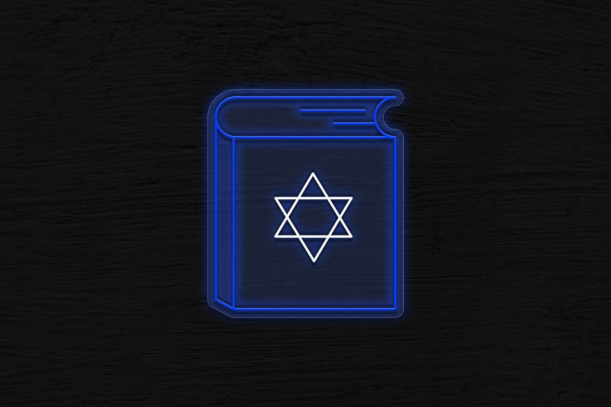 Jewish Book And Logo In Front LED Neon Sign