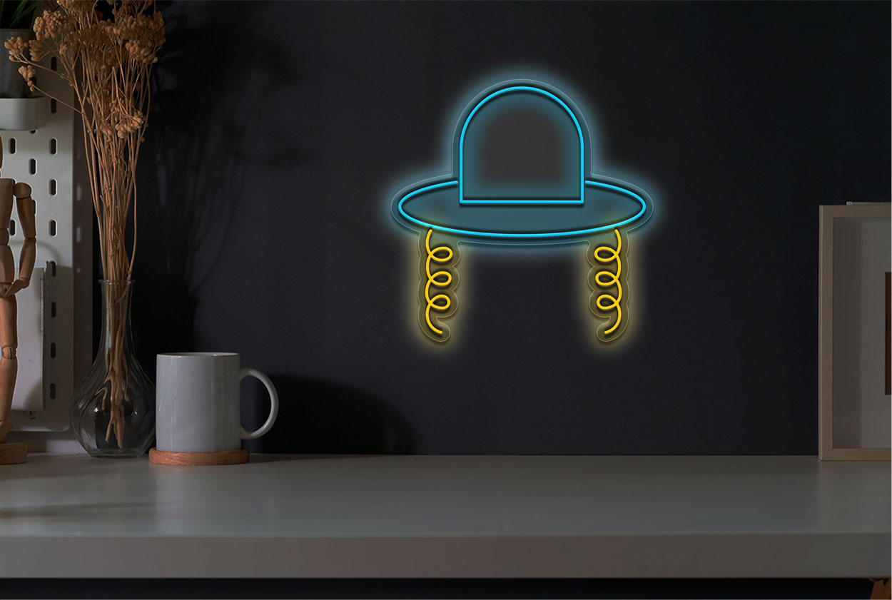 Jewish Hat LED Neon Sign