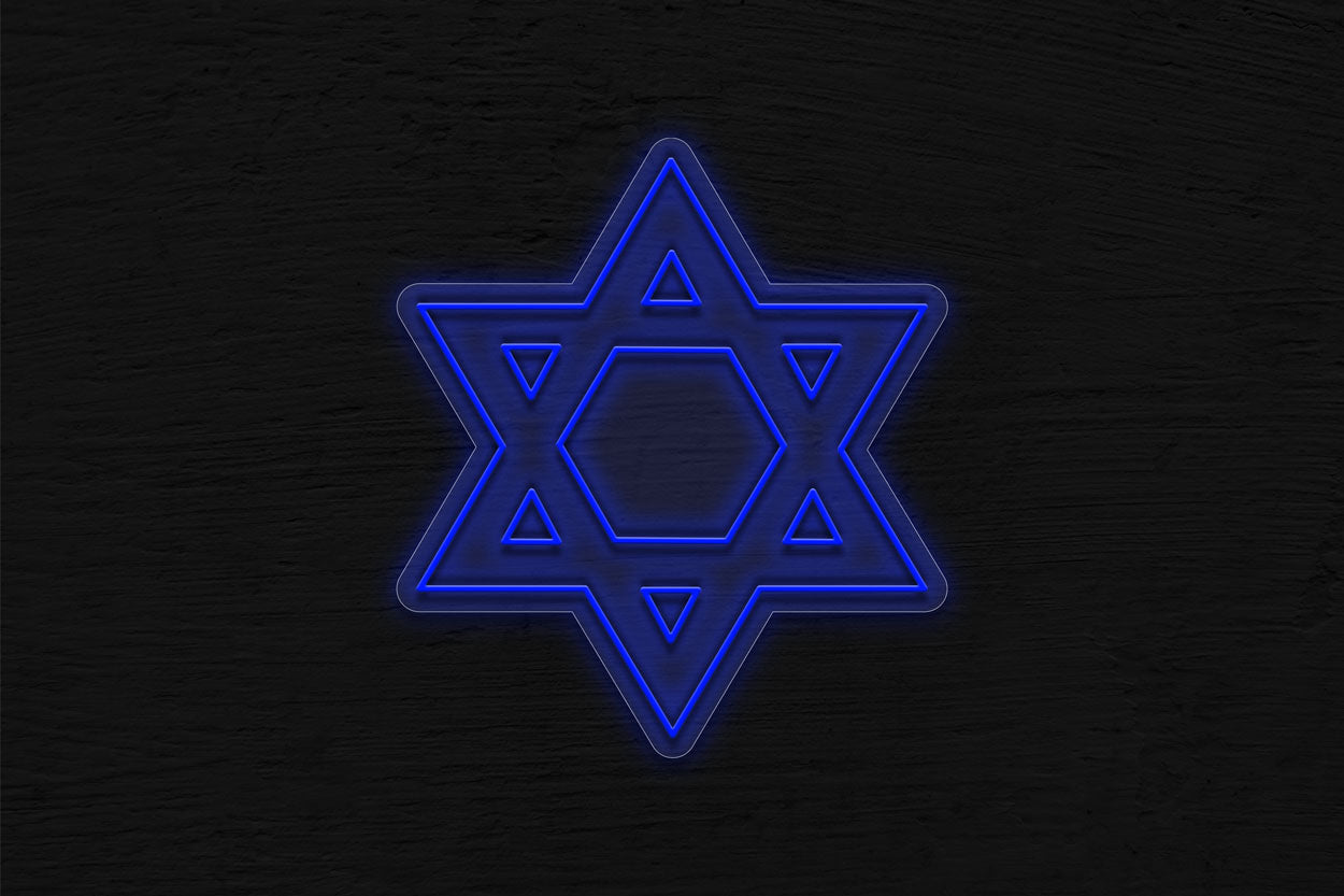 Jewish Star Double Stroke LED Neon Sign