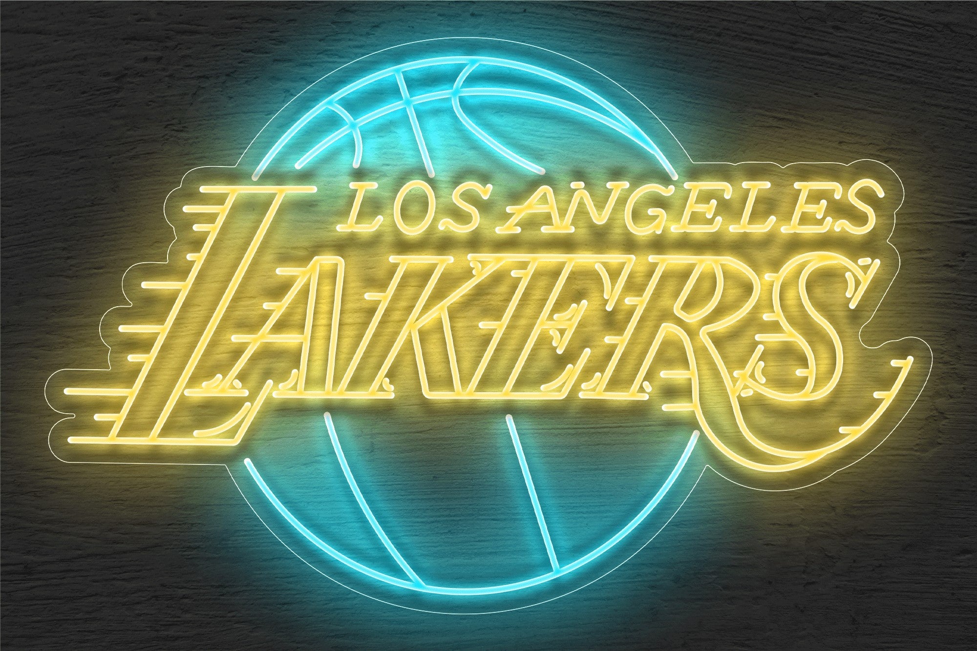 Los Angeles Lakers Purple City Lighted Analog Neon Clock NBA8LAL3
