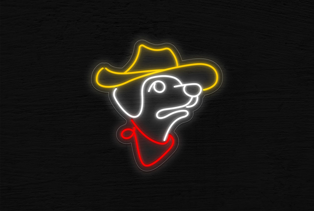 Labrador Cowboy LED Neon Sign