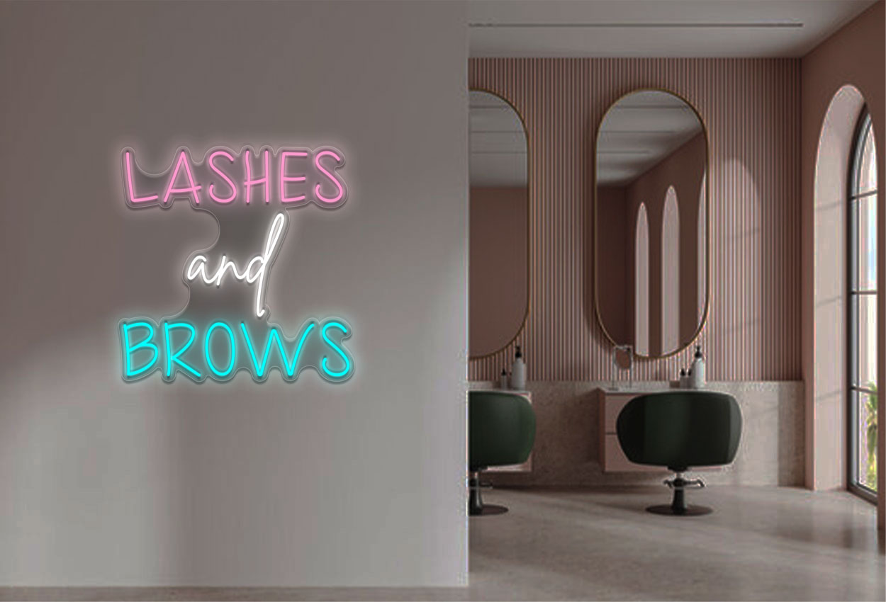 Lashes And Brows LED Neon Sign