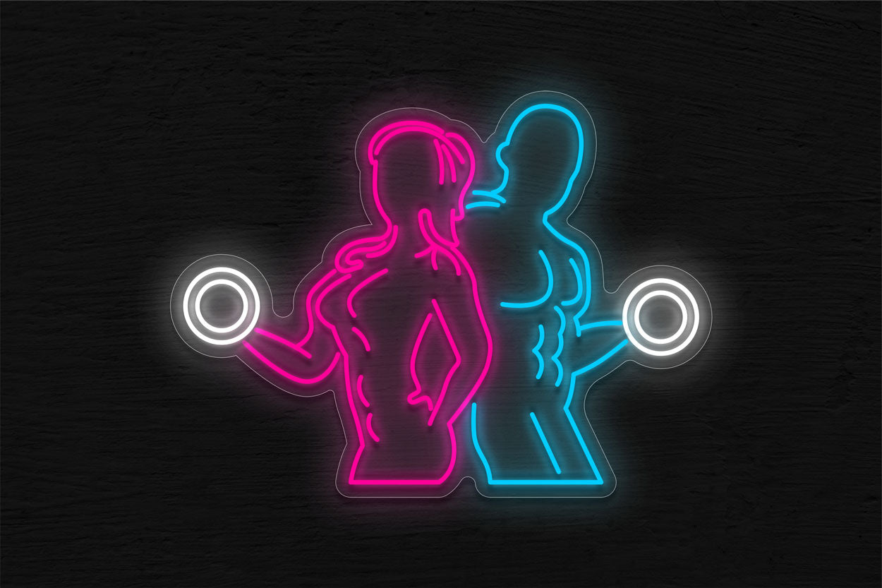 Lifting Man And Woman LED Neon Sign