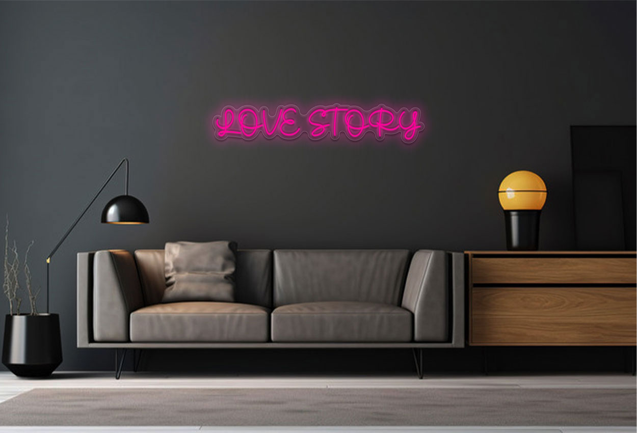 Love Story in caps  LED Neon Sign