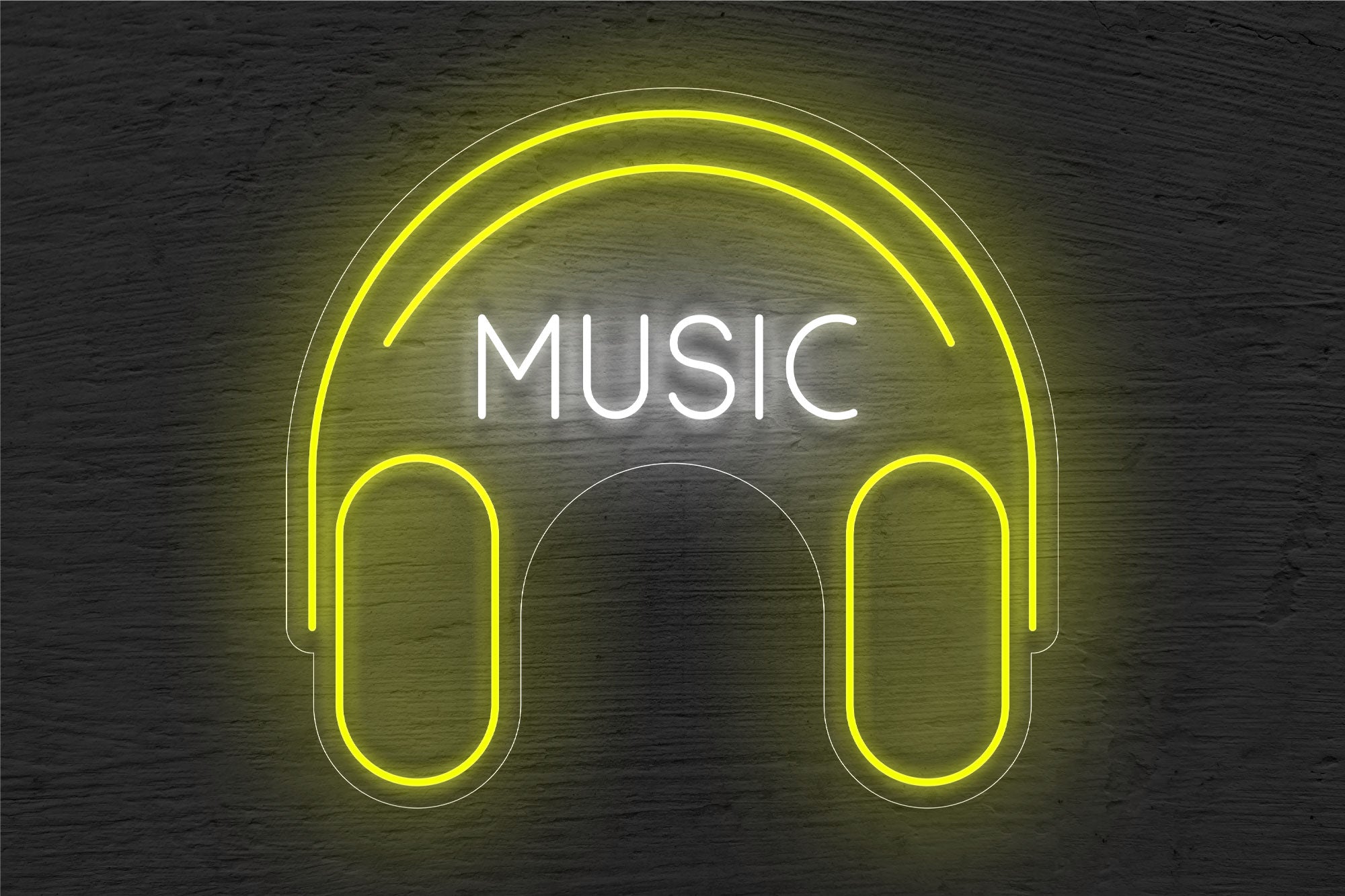 Music and Headphones Logo LED Neon Sign