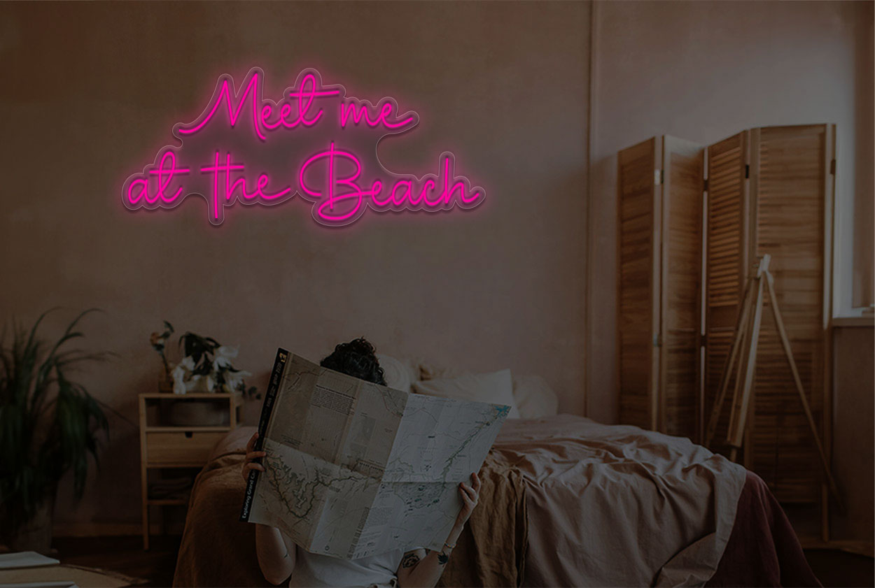 Meet Me At The Beach LED Neon Sign