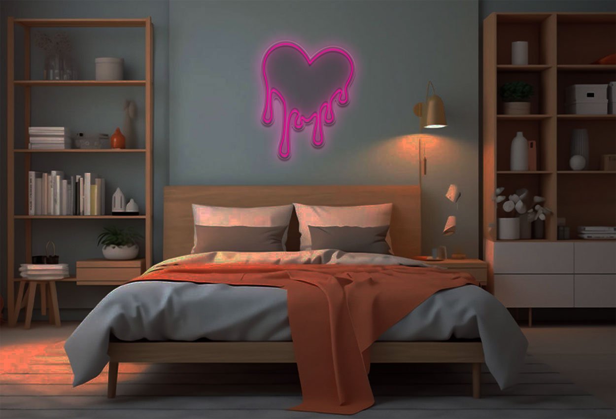 Melted Heart LED Neon Sign