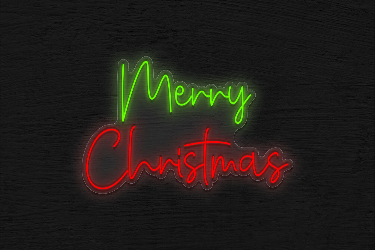 Merry Christmas in 2 lines LED Neon Sign