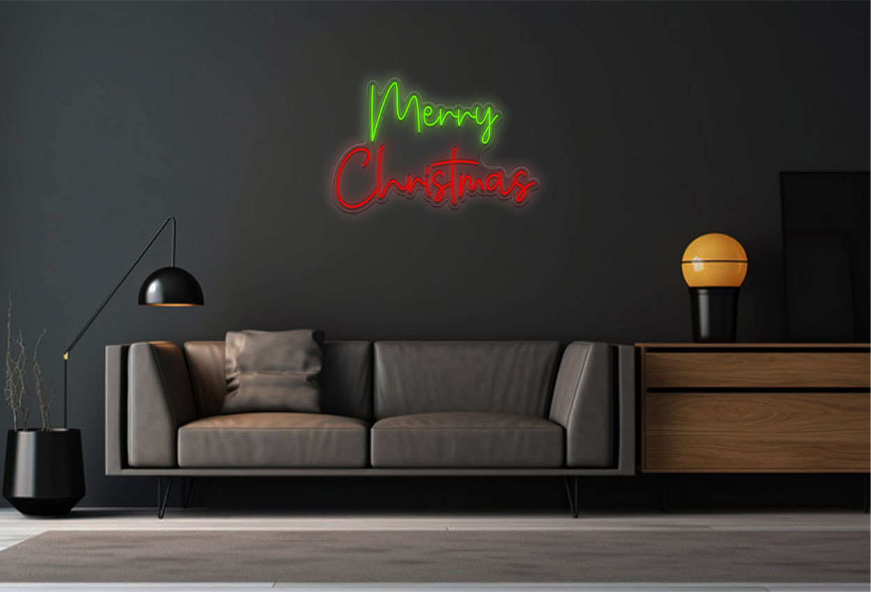 Merry Christmas in 2 lines LED Neon Sign