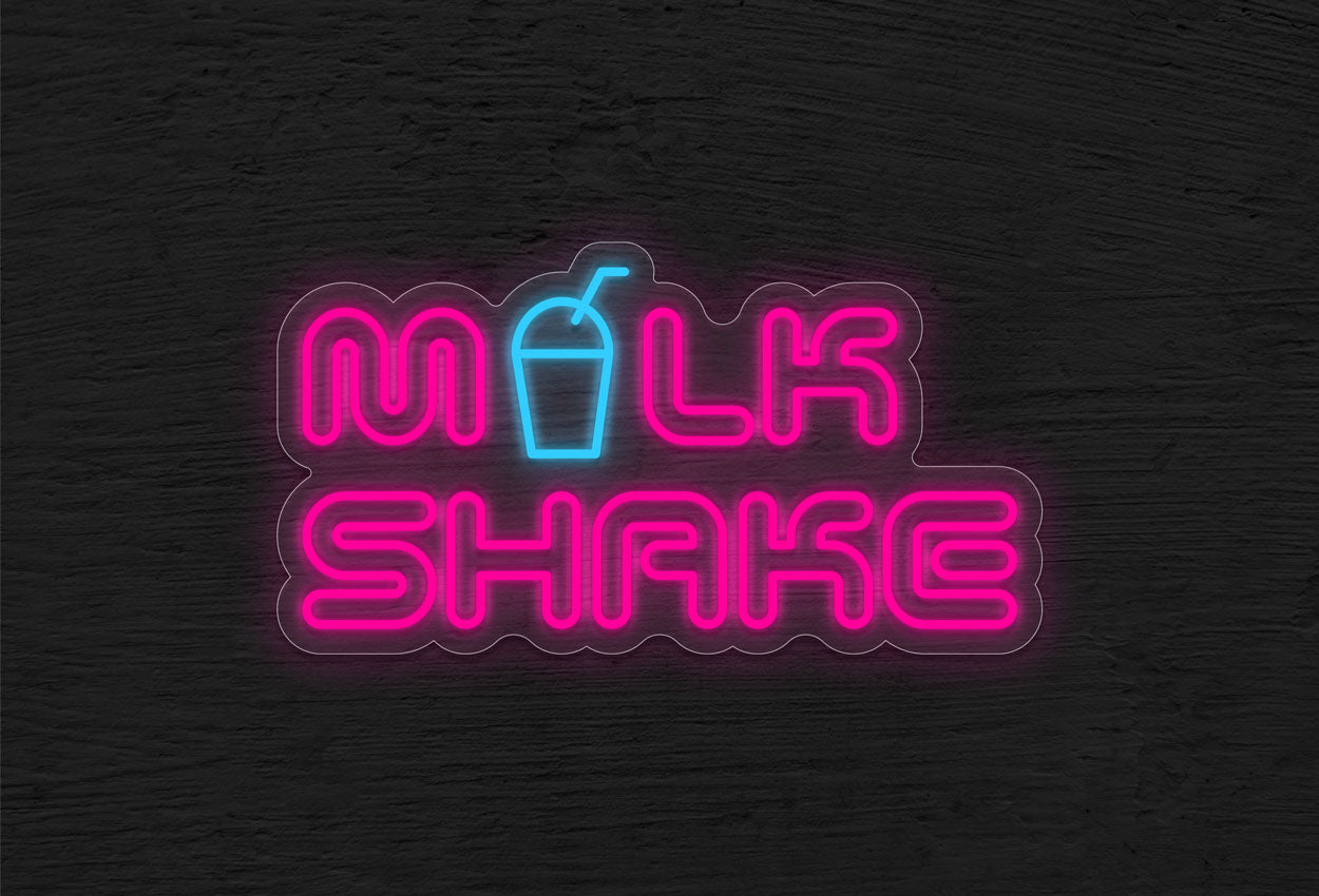 Double Stroke Milk Shake LED Neon Sign