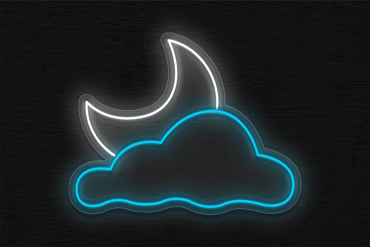 Moon And Cloud LED Neon Sign