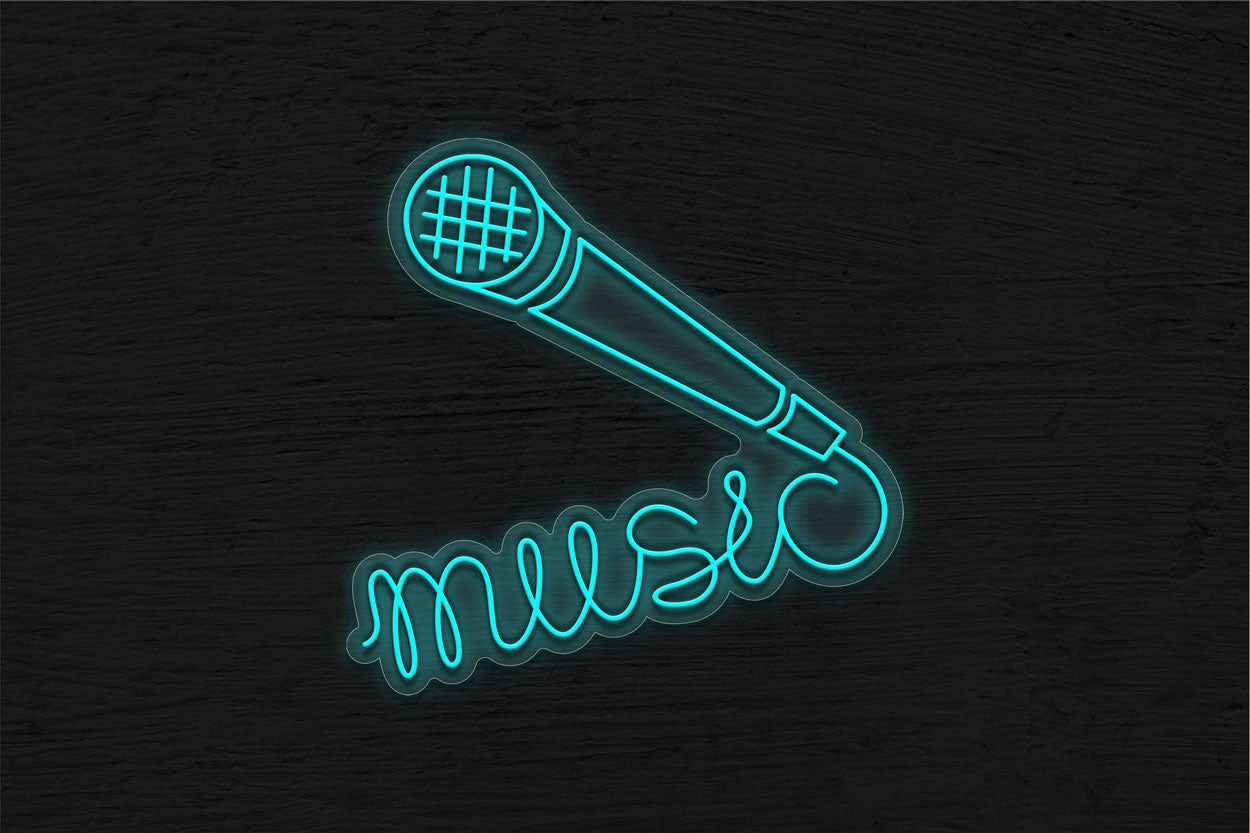 Music Word With Mic LED Neon Sign