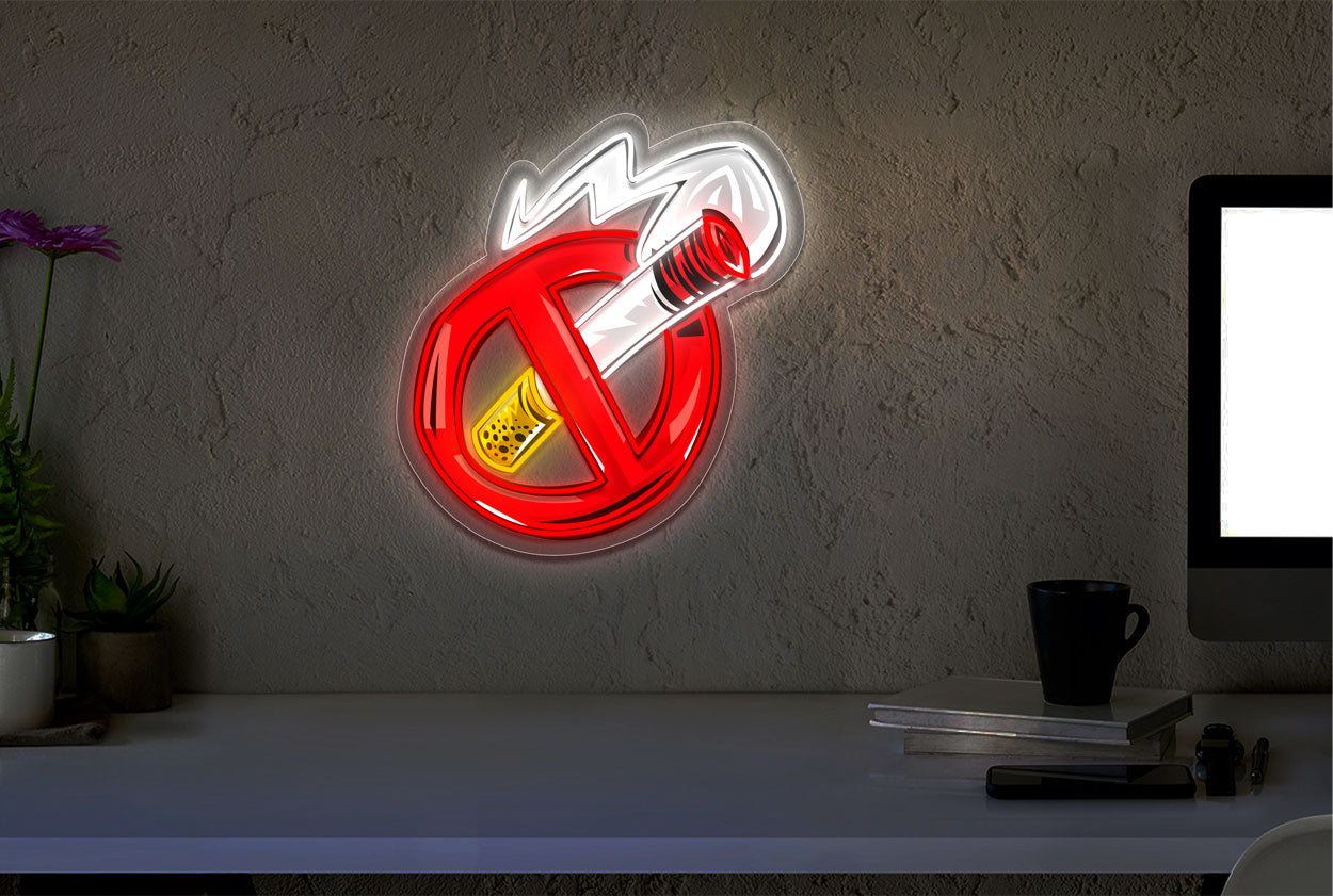 No Smoking With UV Printing LED Neon Sign