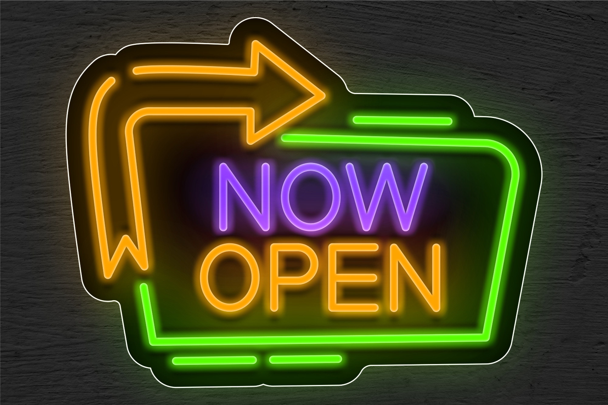 Buy Multi-color Bar OPEN with Two Lines LED Neon Sign