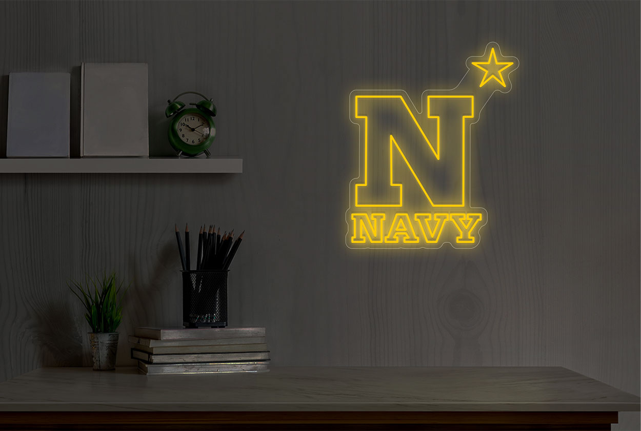 Navy N Star Logo LED Neon Sign