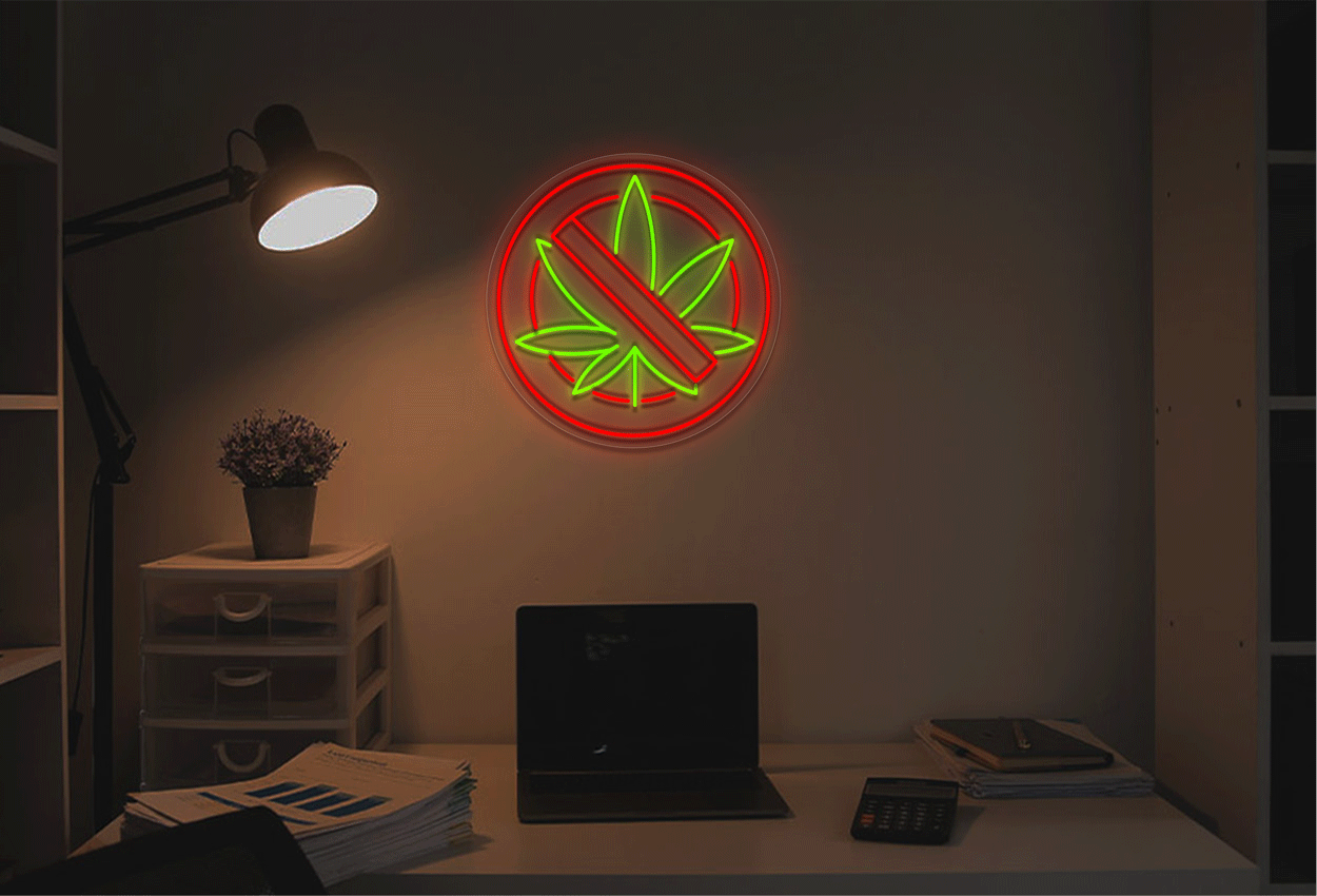 No Weed Sign LED Neon Sign