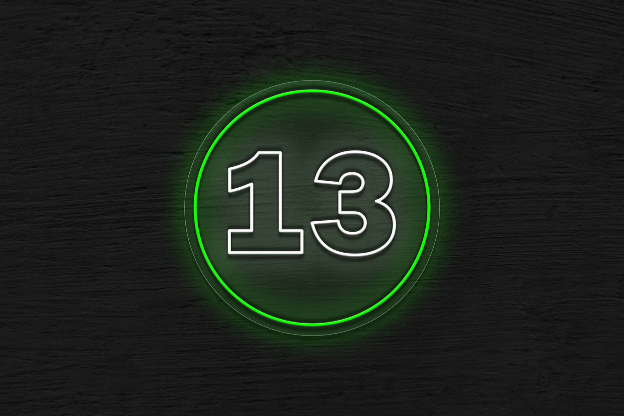 Number-13 Franklin Gothic Font (Bat-Mitzvah) LED Neon Sign