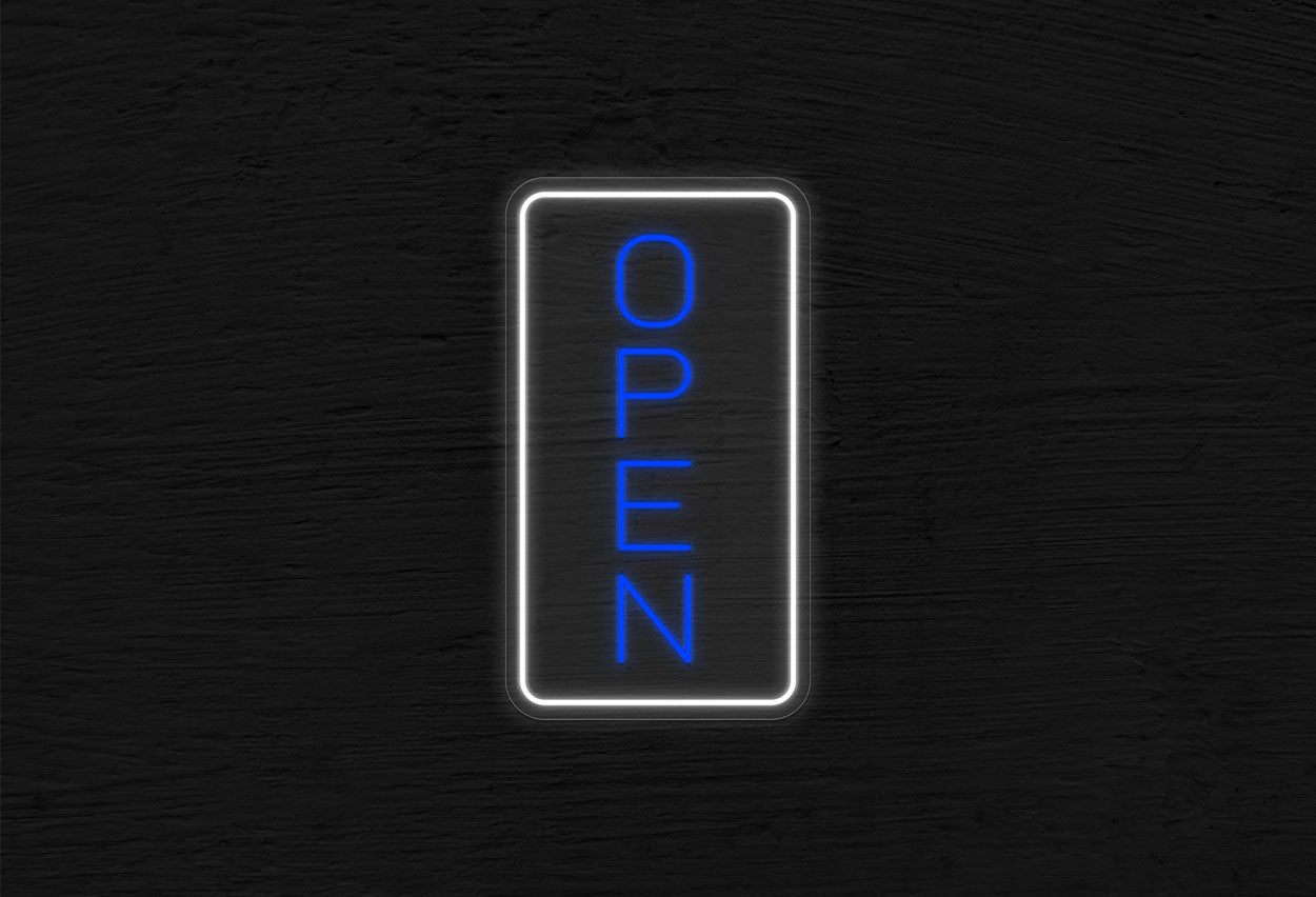 Open in Vertical with Border LED Neon Sign