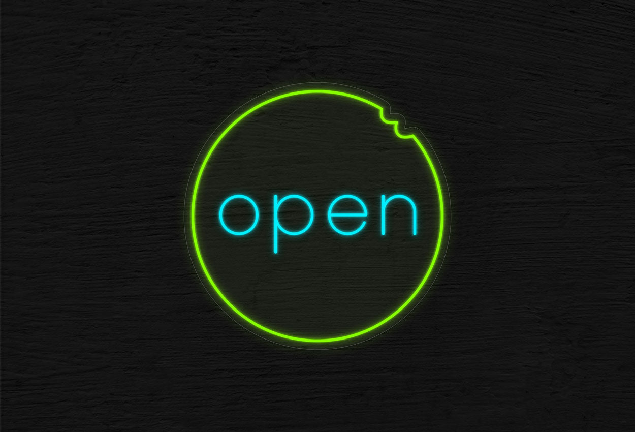 Open with Circle Border version 2 LED Neon Sign