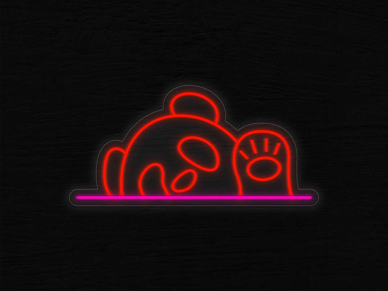 Panda with a Line LED Neon Sign