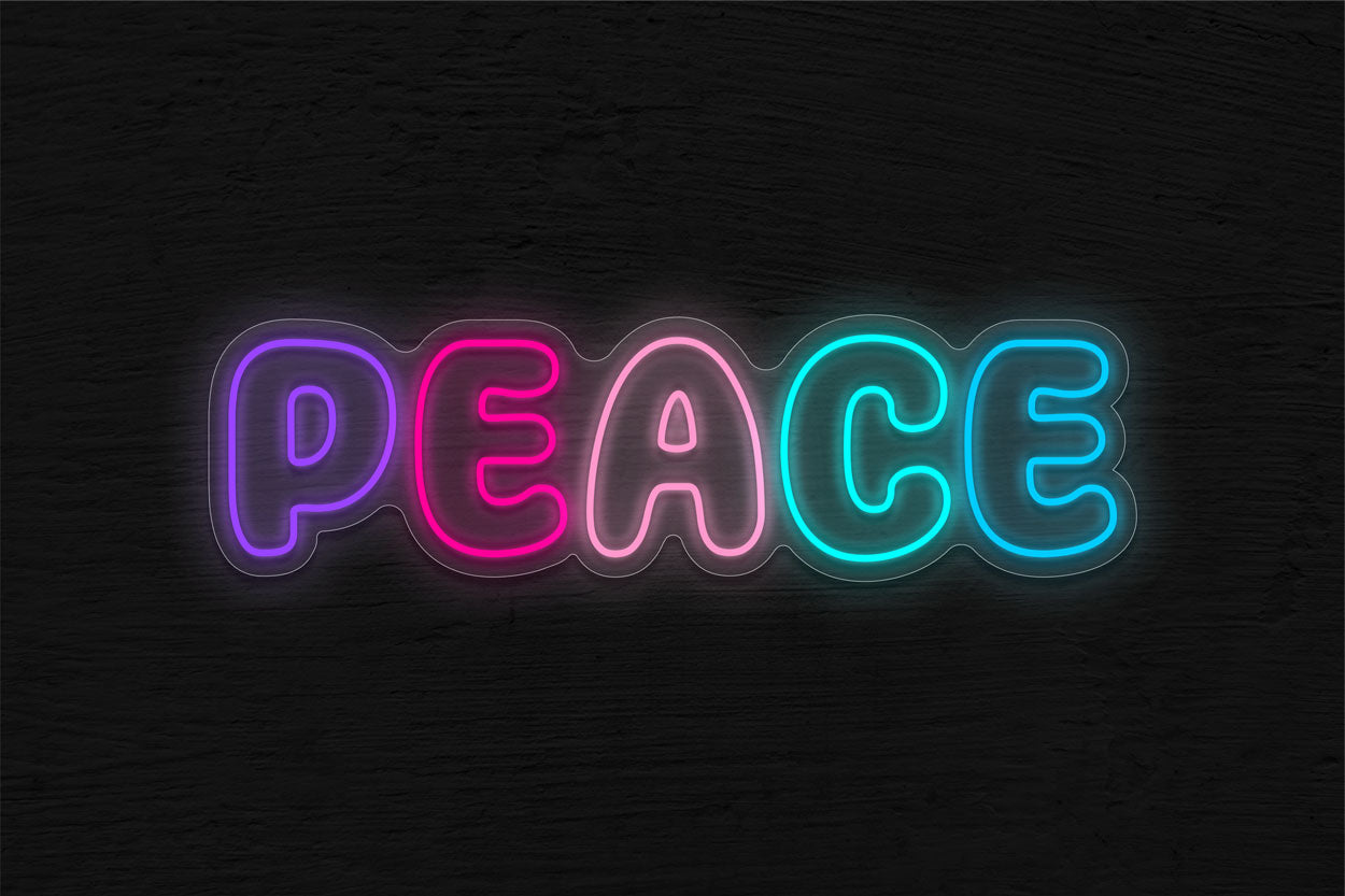 Colorful Peace LED Neon Sign