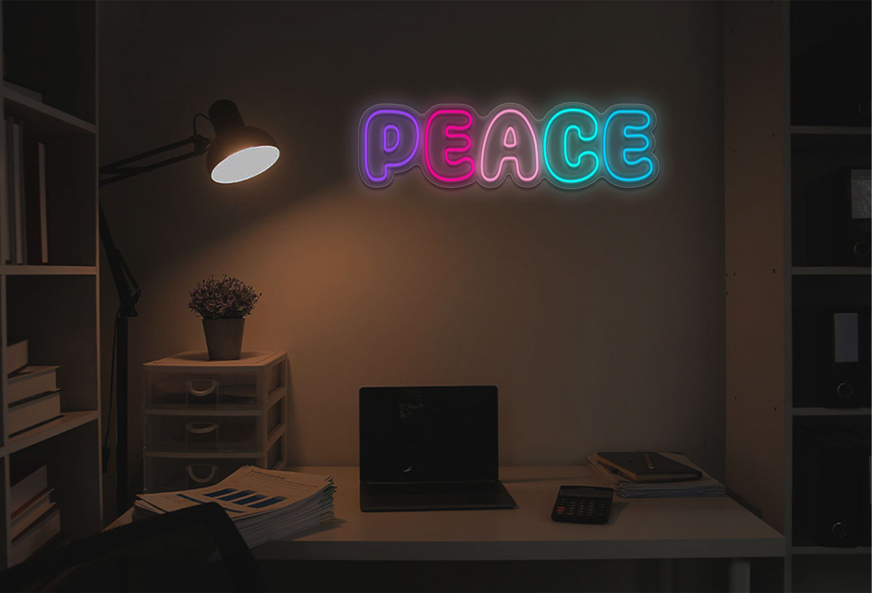 Colorful Peace LED Neon Sign