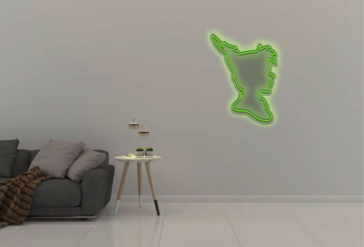 Peter Pan Head Logo LED Neon Sign