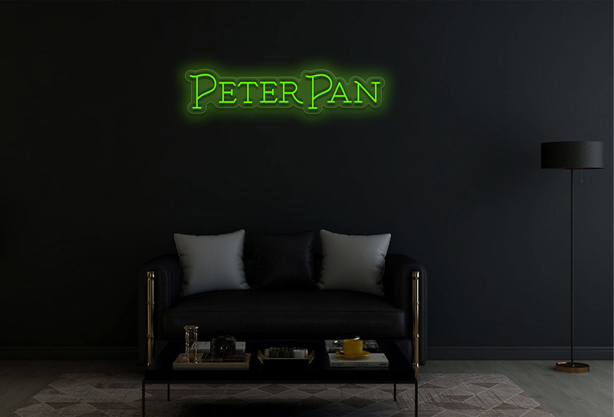 Peter Pan in Serif Font LED Neon Sign