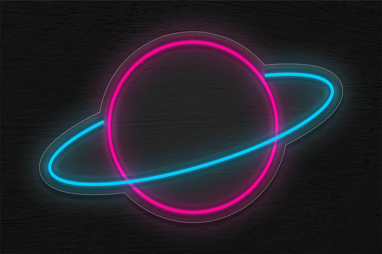 Planet With Ring LED Neon Sign