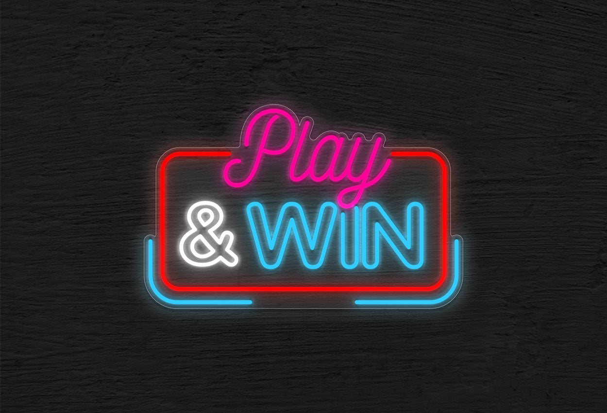 Play & Win with Border LED Neon Sign