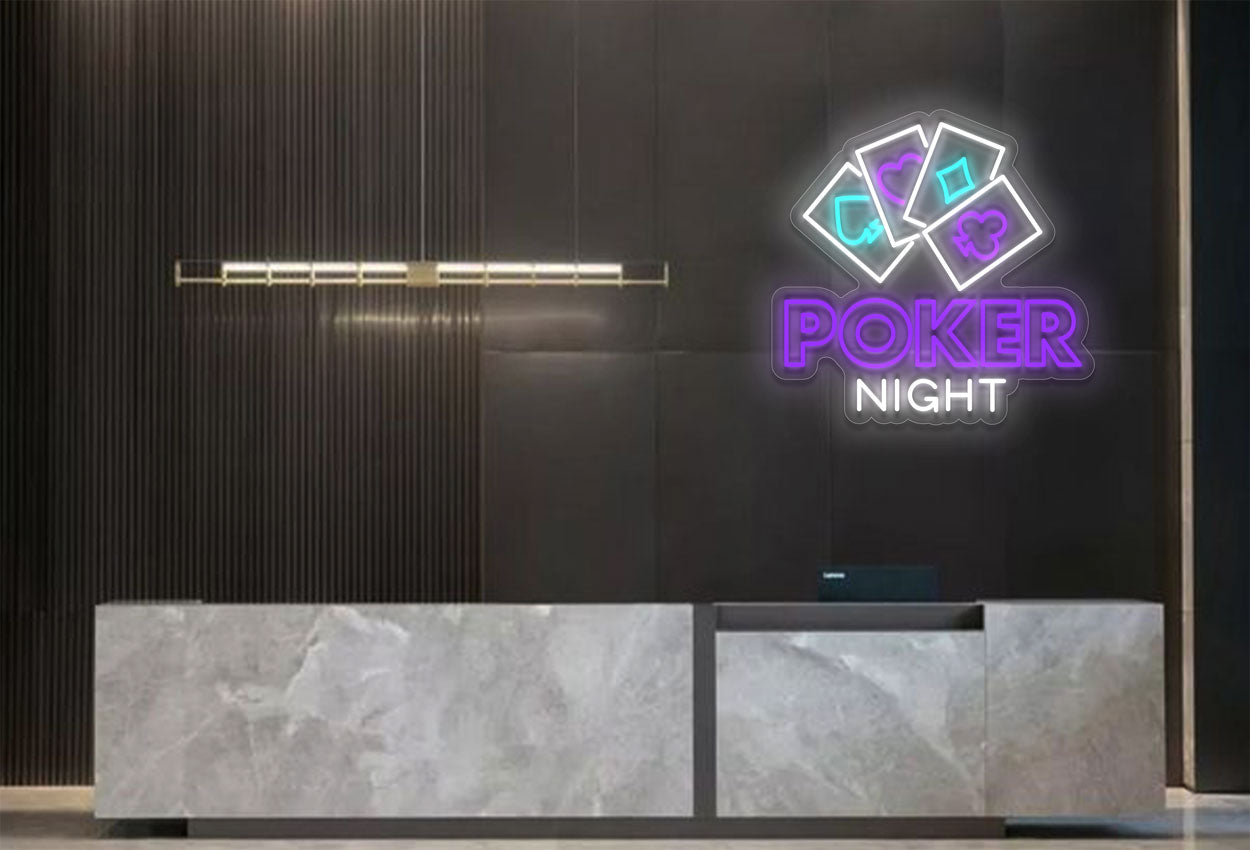 Poker Night LED Neon Sign