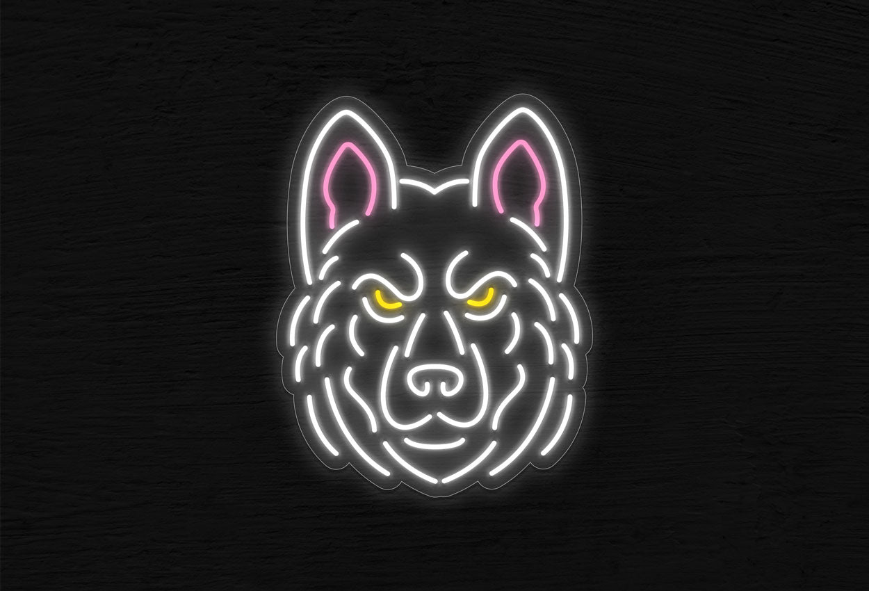 Siberian Husky's Head LED Neon Sign