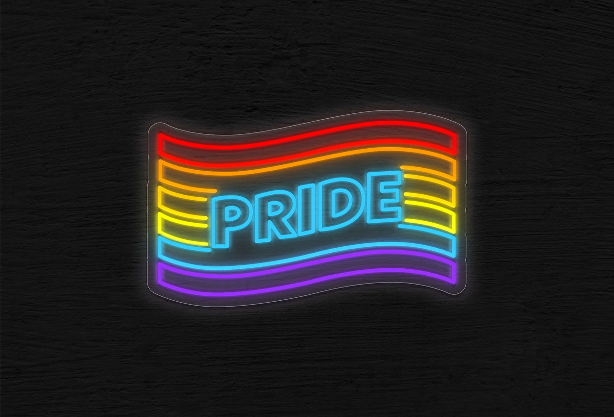 Pride on a Colorful Flag LED Neon Sign
