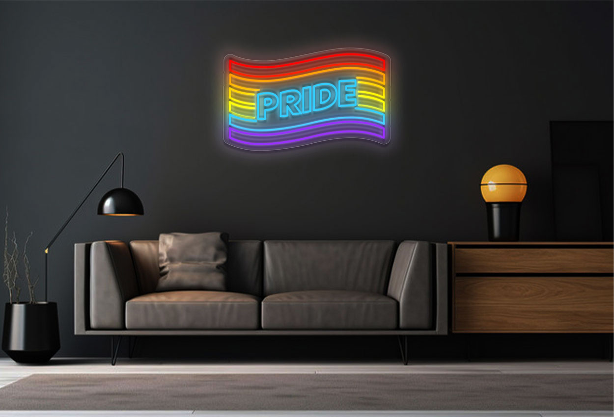 Pride on a Colorful Flag LED Neon Sign