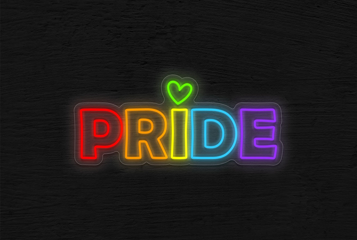 Pride in Colorful Double Stroke LED Neon Sign