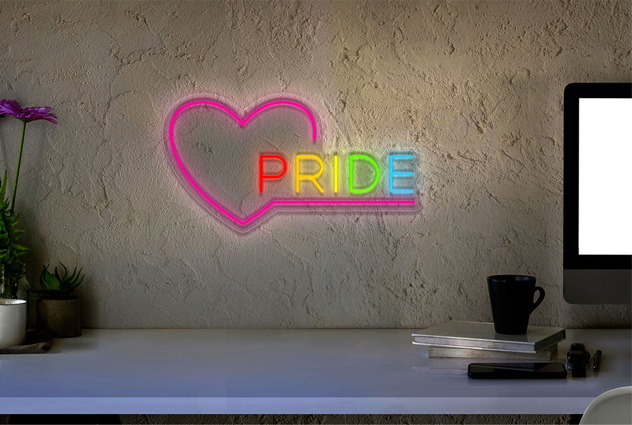 Pride with a heart LED Neon Sign