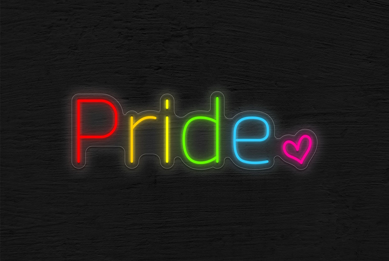 Pride with a small heart LED Neon Sign