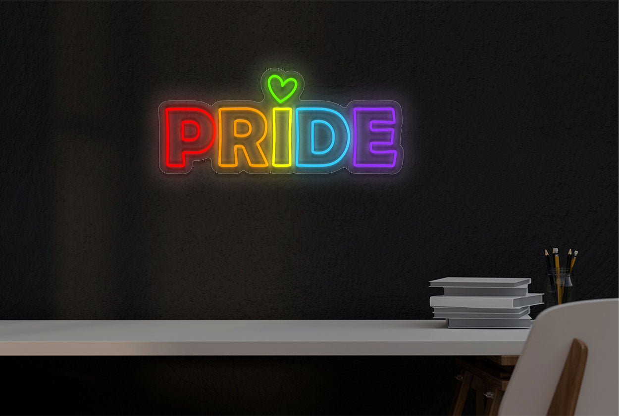 Pride in Colorful Double Stroke LED Neon Sign