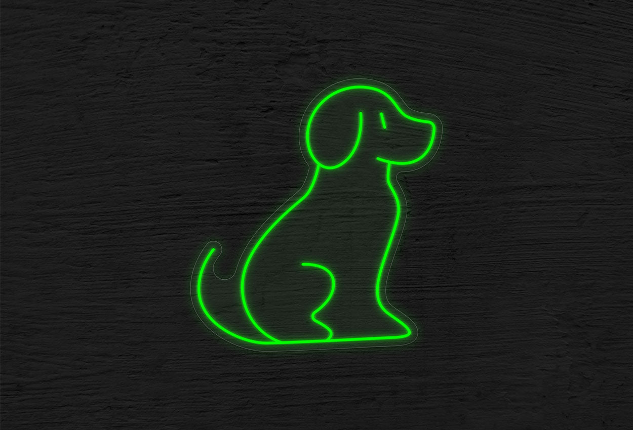 Sitting Puppy LED Neon Sign
