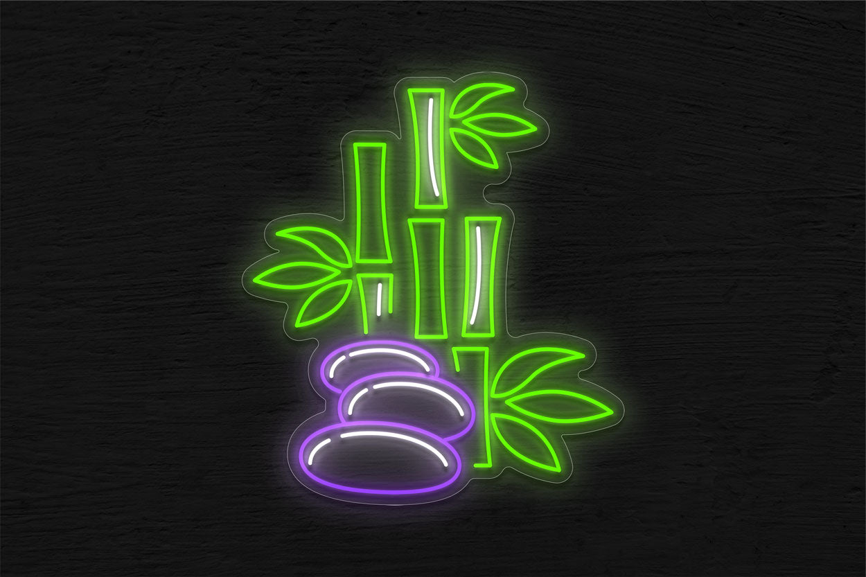 Rocks And Bamboo Trees LED Neon Sign