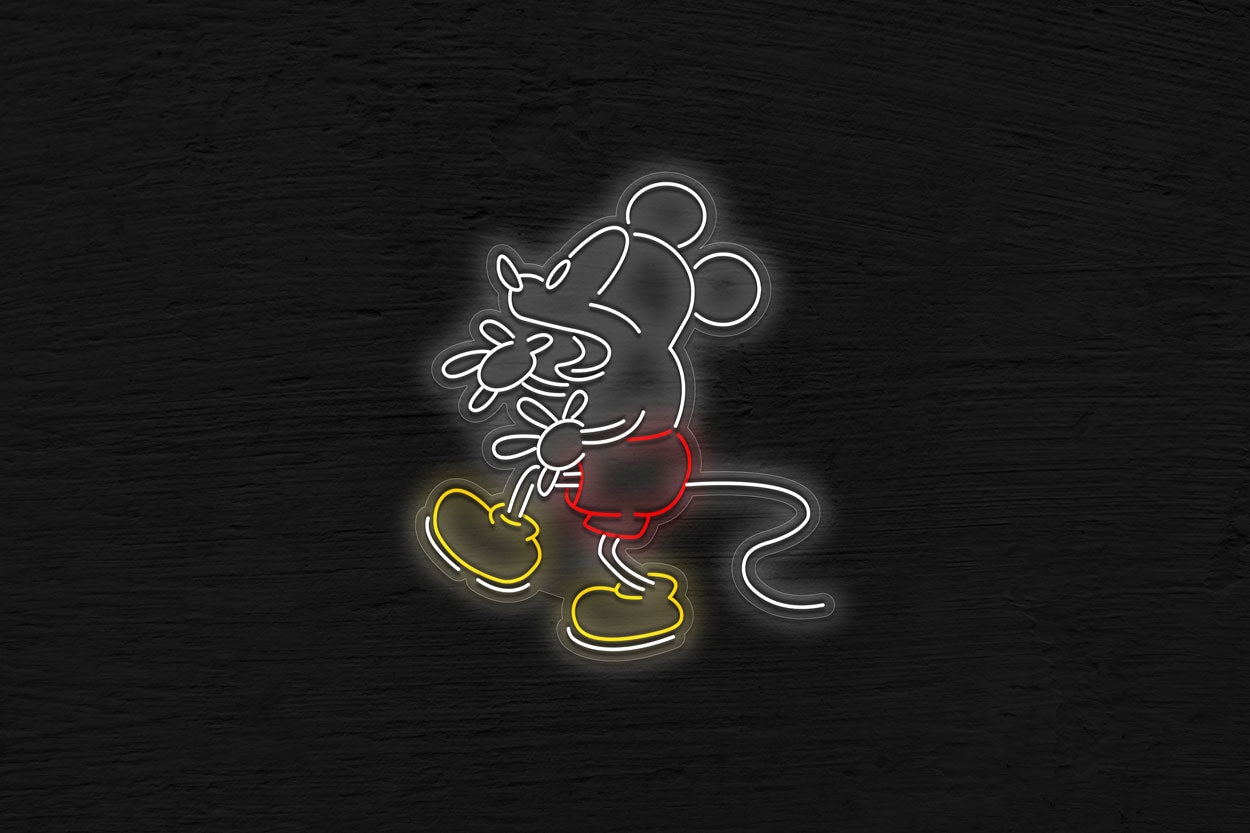 Mouse Scared Reaction LED Neon Sign